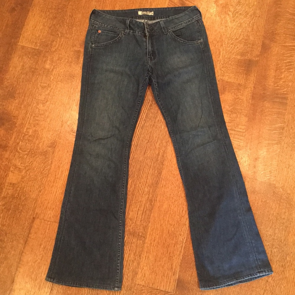 Mid-Wash blue flared jean by Hudson